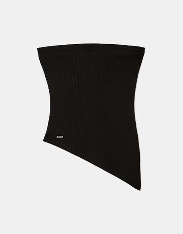 Schwarzes Asymmetrisches Bandeau-Top | TALLY WEiJL