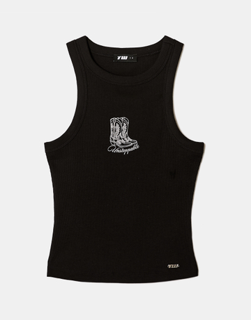 Schwarzes Basic Tanktop | TALLY WEiJL