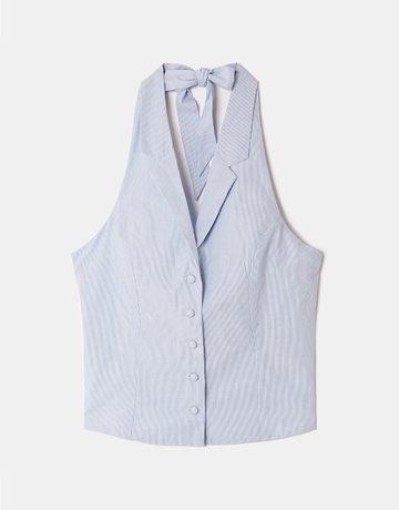 Top Halter Bleu Clair Rayé | TALLY WEiJL