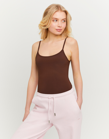 Débardeur Basique Marron | TALLY WEiJL