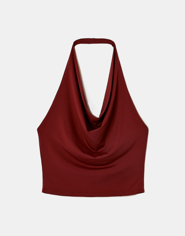 Red Backless Halter Top | TALLY WEiJL
