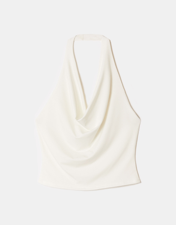 White Backless Halter Top | TALLY WEiJL