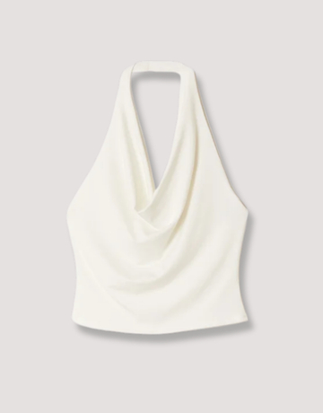 White Backless Halter Top | TALLY WEiJL
