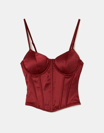 Rotes Satin Korsett Top | TALLY WEiJL