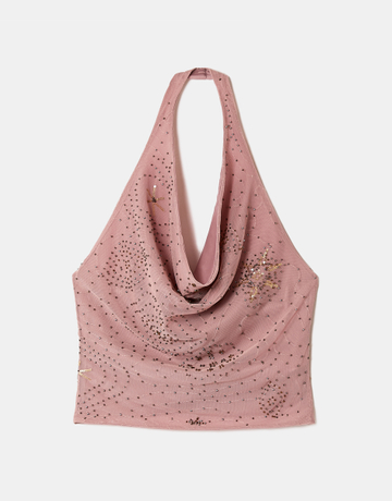 Rosa Halter Top mit Perlen | TALLY WEiJL