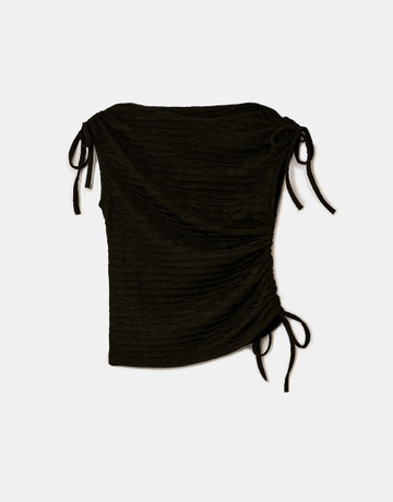 Black Sleeveless Top with Bows | TALLY WEiJL