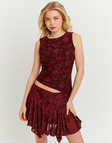 Bordeauxrotes Top mit U Boot Ausschnitt | TALLY WEiJL