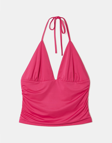 Crop Top Rosa con Collo Halter | TALLY WEiJL