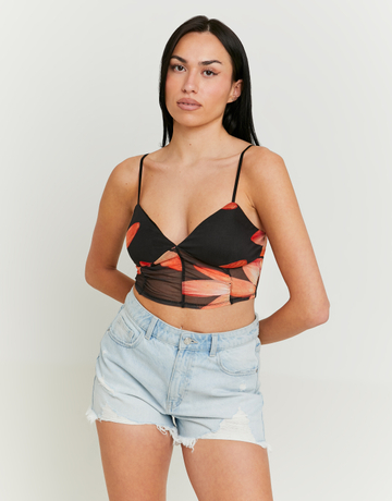 Mesh Crop Top Floral | TALLY WEiJL