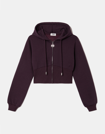 Felpa con cappuccio viola con zip | TALLY WEiJL
