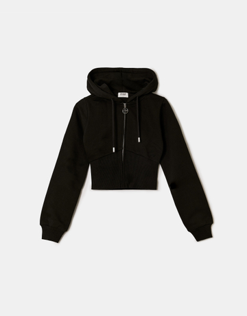 Black Zip Up Hoodie | TALLY WEiJL