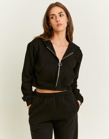 Black Cropped Hoodie | TALLY WEiJL