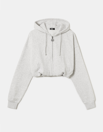 Grauer Hoodie mit Reißverschluss | TALLY WEiJL