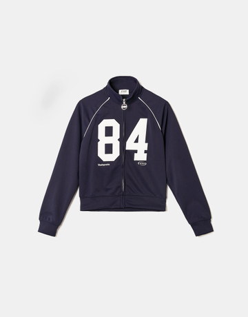 Sweat Zippé Bleu Brodé | TALLY WEiJL