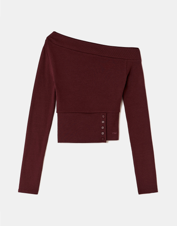 Bordeauxrotes Asymmetrisches Top | TALLY WEiJL