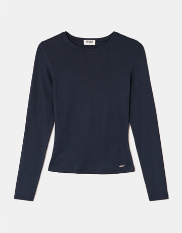Maglietta Basic Blu a Maniche Lunghe | TALLY WEiJL