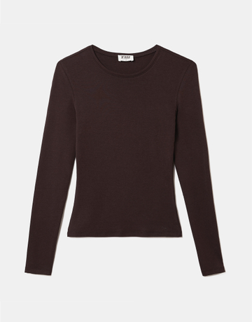 T Shirt Marrone a Maniche Lunghe | TALLY WEiJL