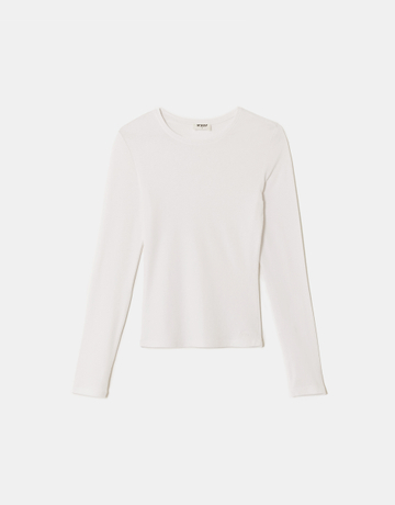 Maglietta Basic Bianca a Maniche Lunghe | TALLY WEiJL