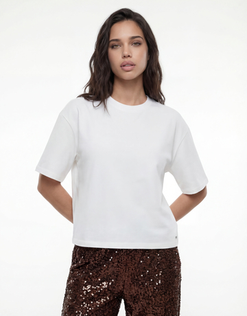 White Oversized Basic T-Shirt | TALLY WEiJL