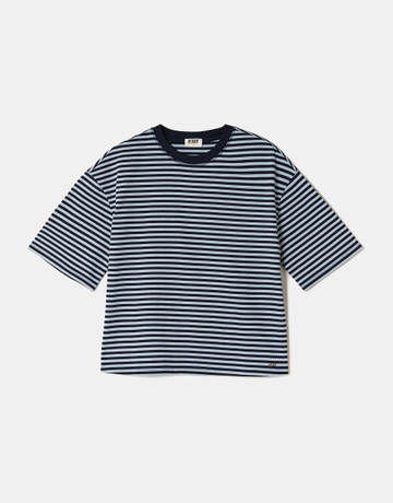 Bordeaux gestreiftes Basic T-Shirt | TALLY WEiJL