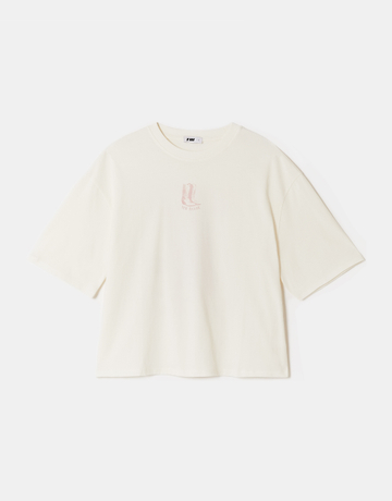 White Oversized Printed T-Shirt | TALLY WEiJL