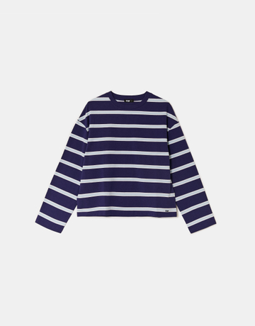 T-shirt blu a righe a maniche lunghe | TALLY WEiJL