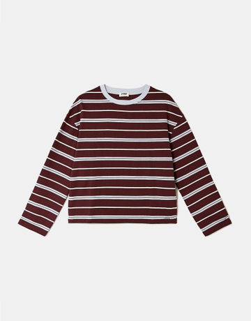 T-Shirt a Righe Bordeaux | TALLY WEiJL