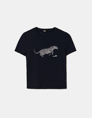 Blue Printed T-Shirt | TALLY WEiJL