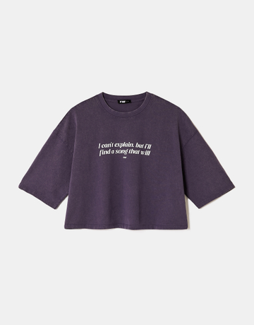 Purple Oversized Printed T-Shirt | TALLY WEiJL