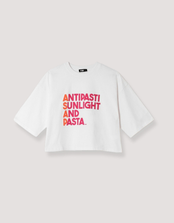 T-shirt oversize bianca con stampa | TALLY WEiJL