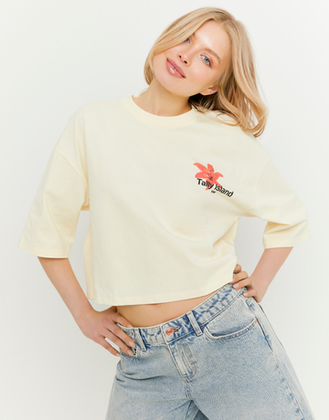 T-shirt Oversize Jaune Imprimé | TALLY WEiJL