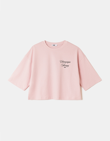 Pink Oversized Printed T-Shirt | TALLY WEiJL