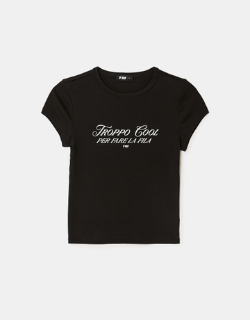 Black Printed T-Shirt | TALLY WEiJL