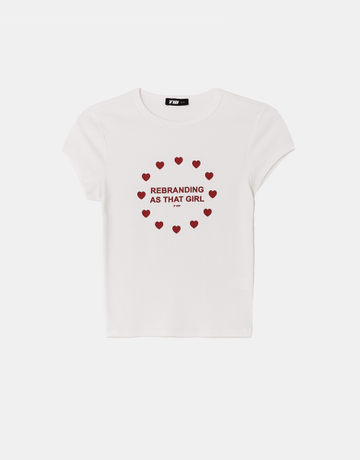 Weißes Print-T-Shirt | TALLY WEiJL