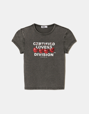 T-shirt grigia stampata | TALLY WEiJL