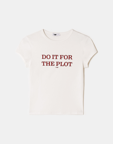 Weisses bedrucktes T-Shirt | TALLY WEiJL