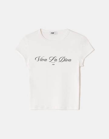 T-shirt bianca stampata | TALLY WEiJL