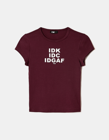 T-shirt borgogna stampata | TALLY WEiJL