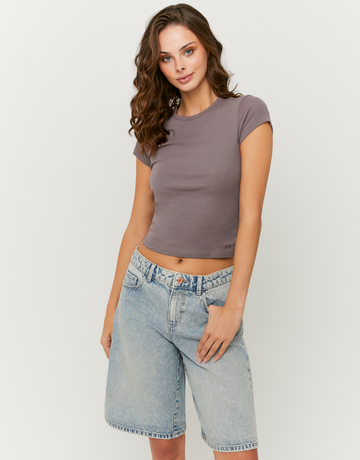 Grey Basic T-shirt | TALLY WEiJL