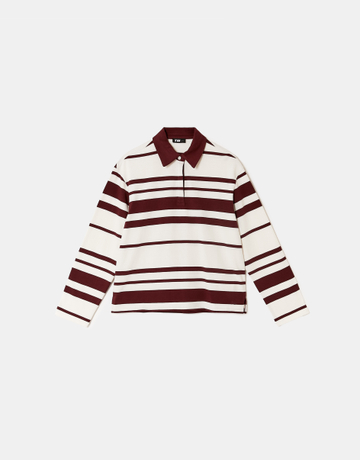 Burgundy Striped T‑Shirt | TALLY WEiJL