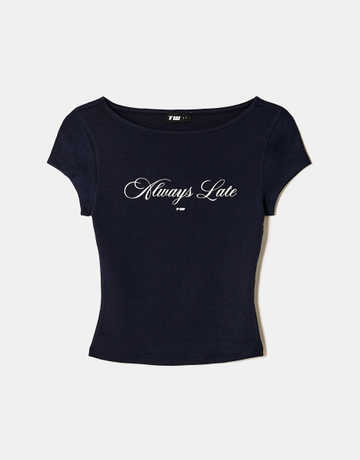 T-shirt blu con stampa | TALLY WEiJL