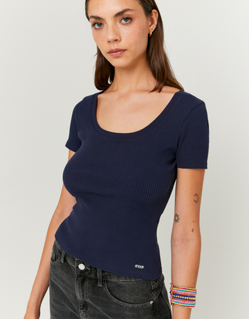Blue Basic Regular Fit T-shirt | TALLY WEiJL