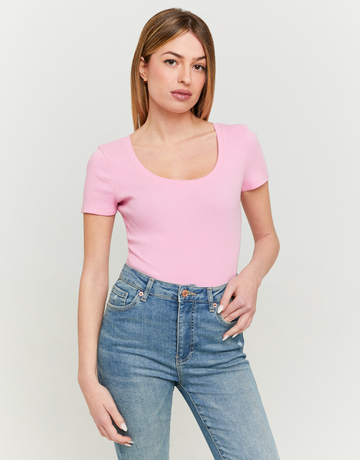 Pink Basic Regular Fit T-shirt | TALLY WEiJL