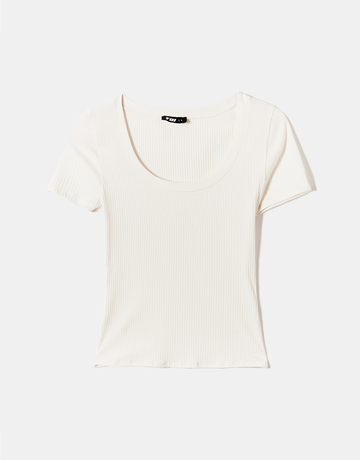 Weißes Basic Regular Fit T-Shirt | TALLY WEiJL