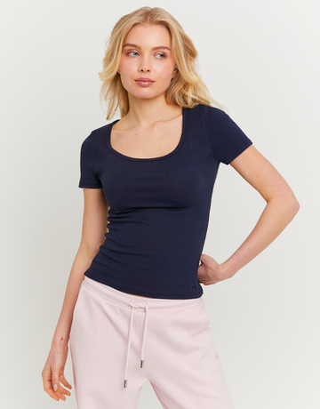 Blaues Basic T-Shirt | TALLY WEiJL
