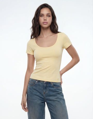 Gelbes Basic T-Shirt | TALLY WEiJL