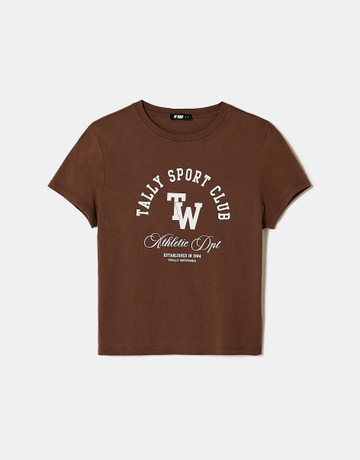 T-Shirt Marron Imprimé | TALLY WEiJL