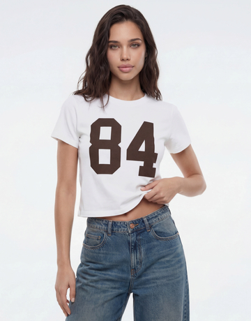 Weißes T-Shirt mit Print | TALLY WEiJL