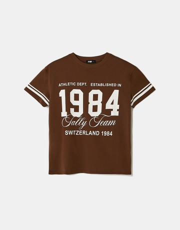 Brown Printed T-Shirt | TALLY WEiJL