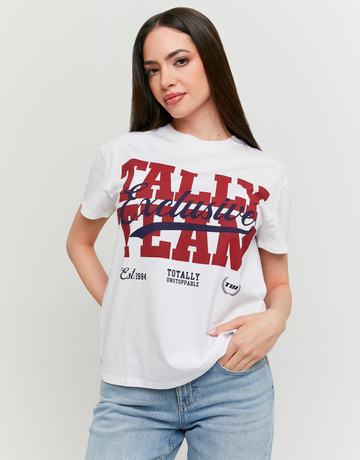 T-shirt Blanc Imprimé | TALLY WEiJL